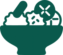 green clipart icon of a bowl of salad